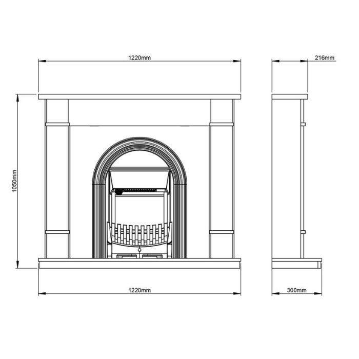 FLARE Collection by Be Modern Broadwell Electric Fireplace Suite