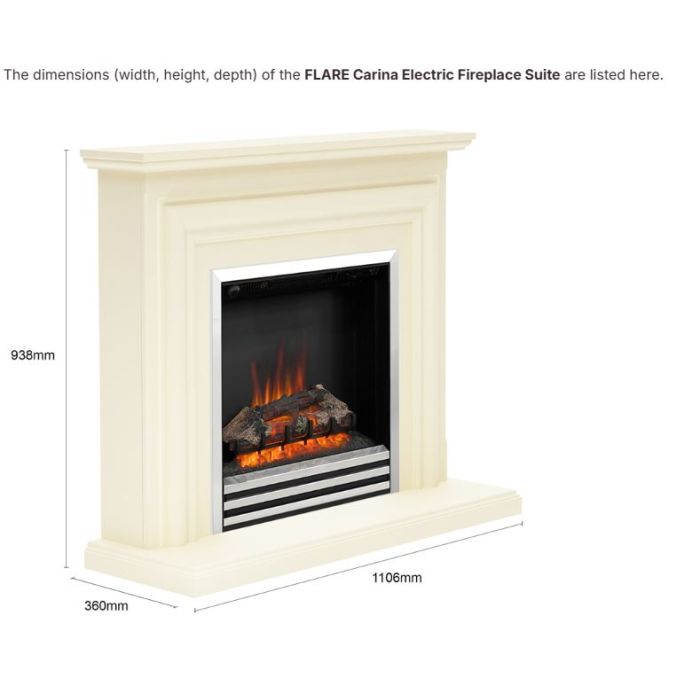 FLARE Collection by Be Modern Carina Electric Fireplace Suite