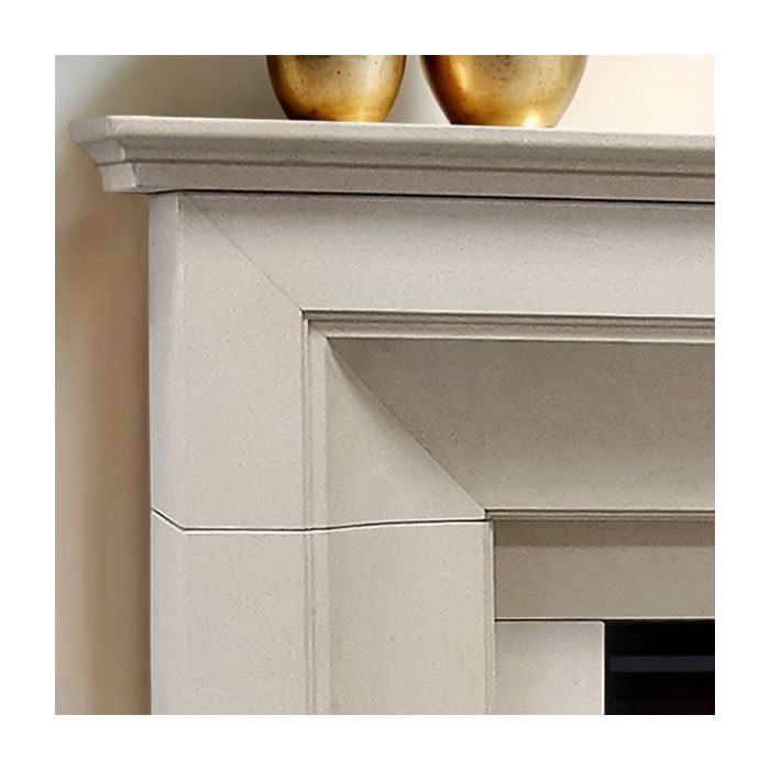 Celsi Ultiflame Asencio 600XT Limestone Electric Fireplace Suite