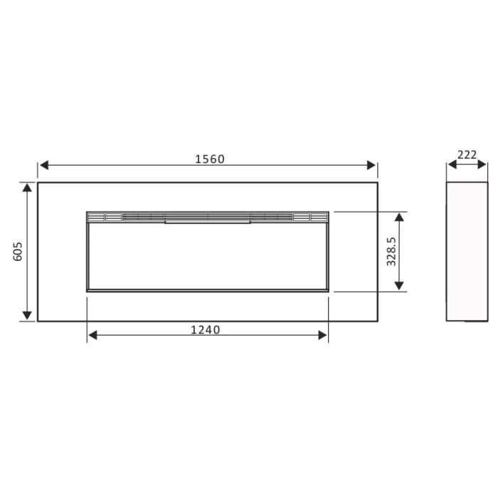 Celsi Electriflame VR Rosetta S1250 Wall Hung Electric Fireplace Suite