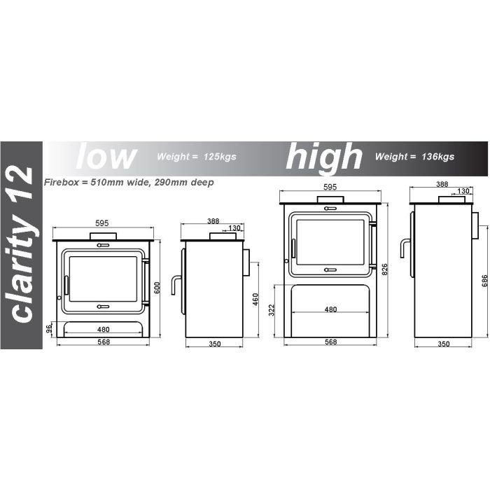 Ekol Clarity 12 Multifuel/Woodburning Stove