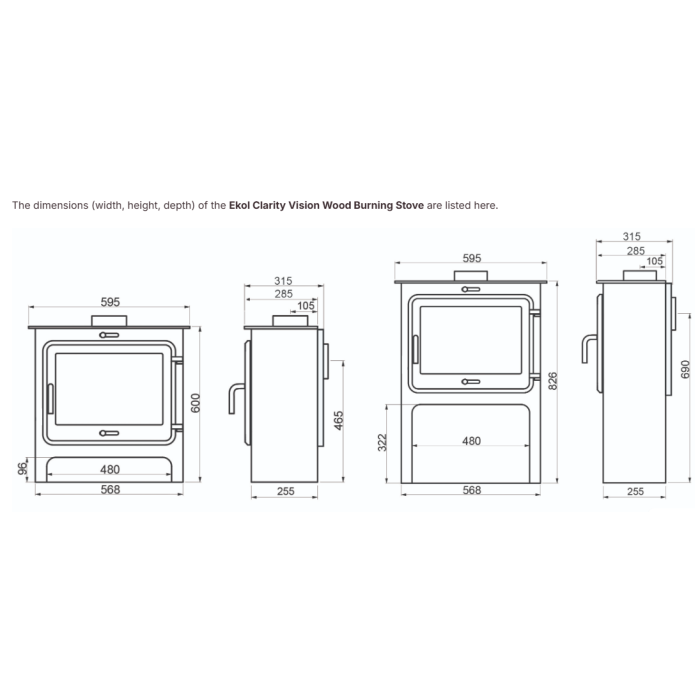Ekol Clarity Vision 5kW Wood Burning Ecodesign stove
