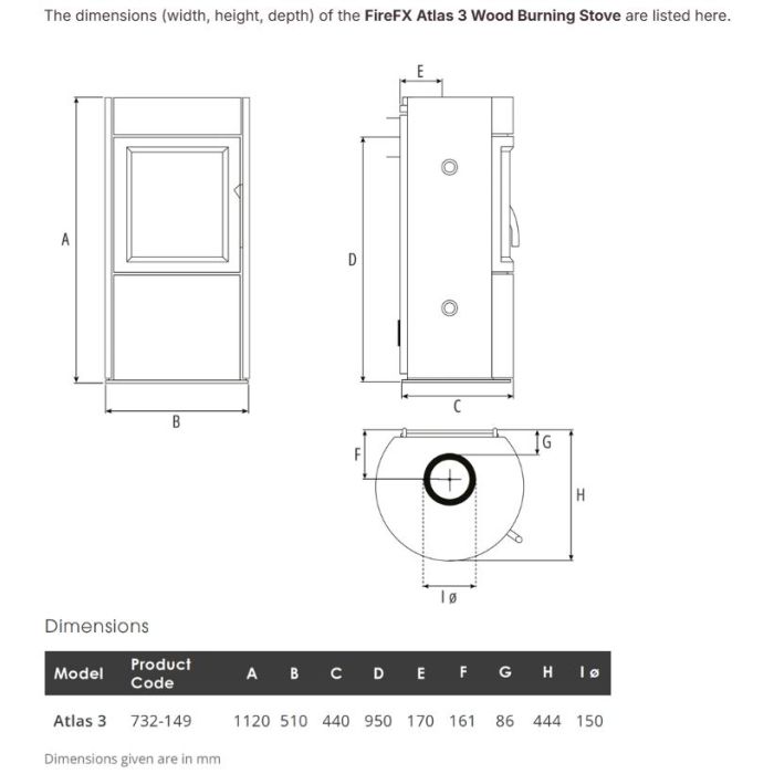 FireFX Atlas 3 Wood Burning Stove