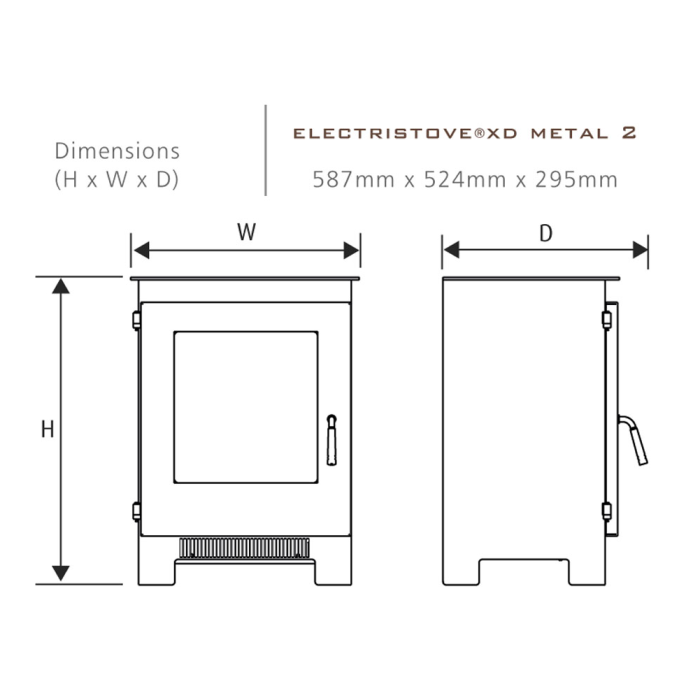 Celsi Electristove XD Metal 2 Stove - Matte Black