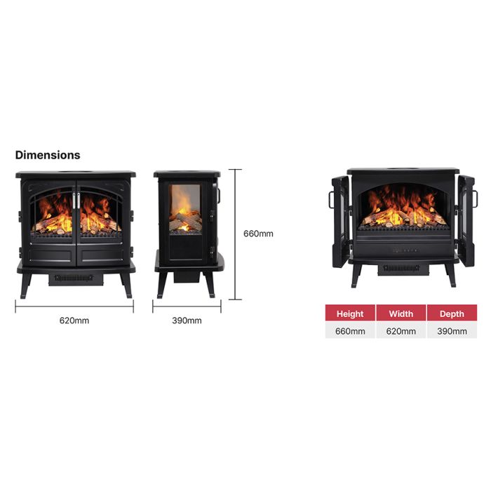 Dimplex Fortrose 3-Sided Optimyst Electric Stove