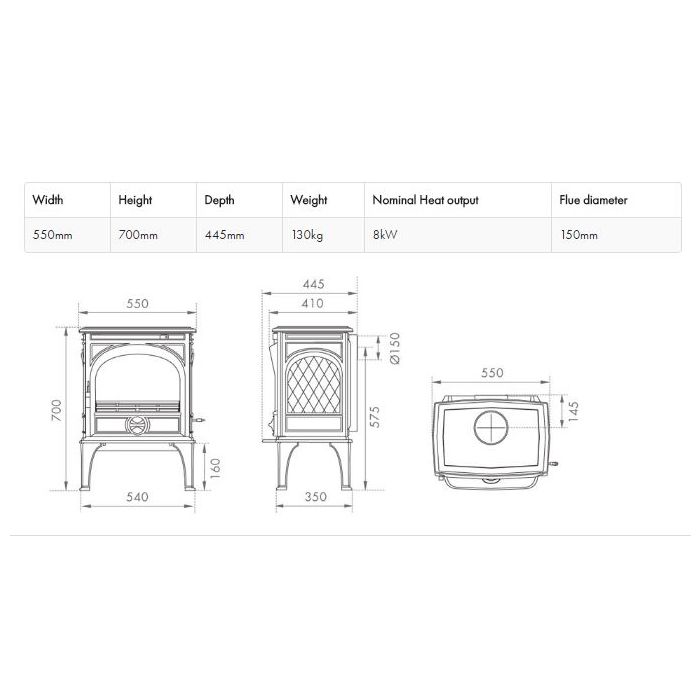 Dovre 425MFR Multifuel Stove - Matte Black / Riddling Grate