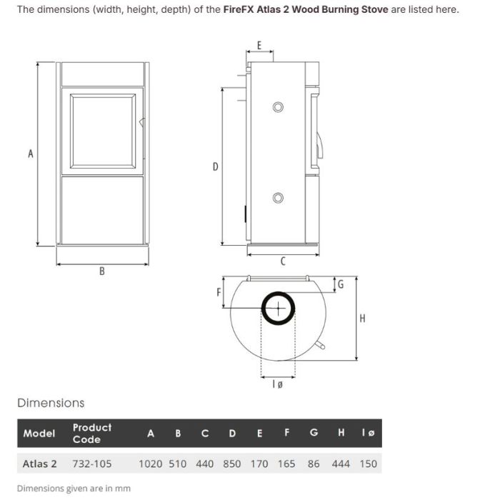 FireFX Atlas 2 Wood Burning Stove