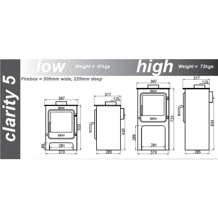 Ekol Clarity 5 Multifuel Stove
