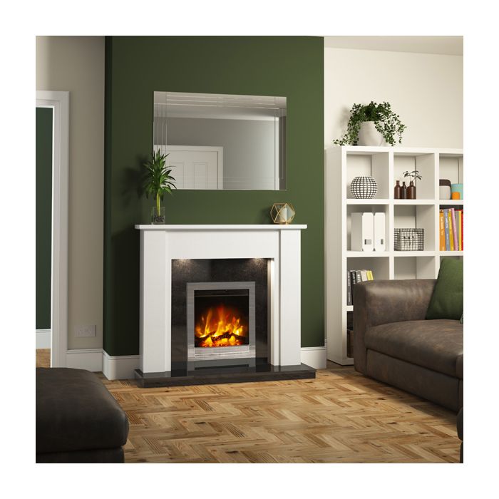 FLARE Collection by Be Modern Elda Marble Electric Fireplace Suite