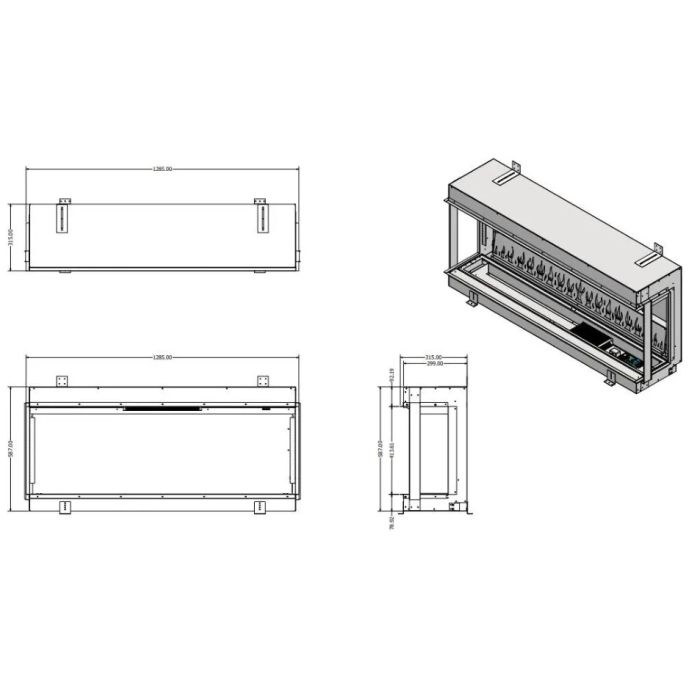 Evonic E-Lectra 1250 Built-In Electric Fire