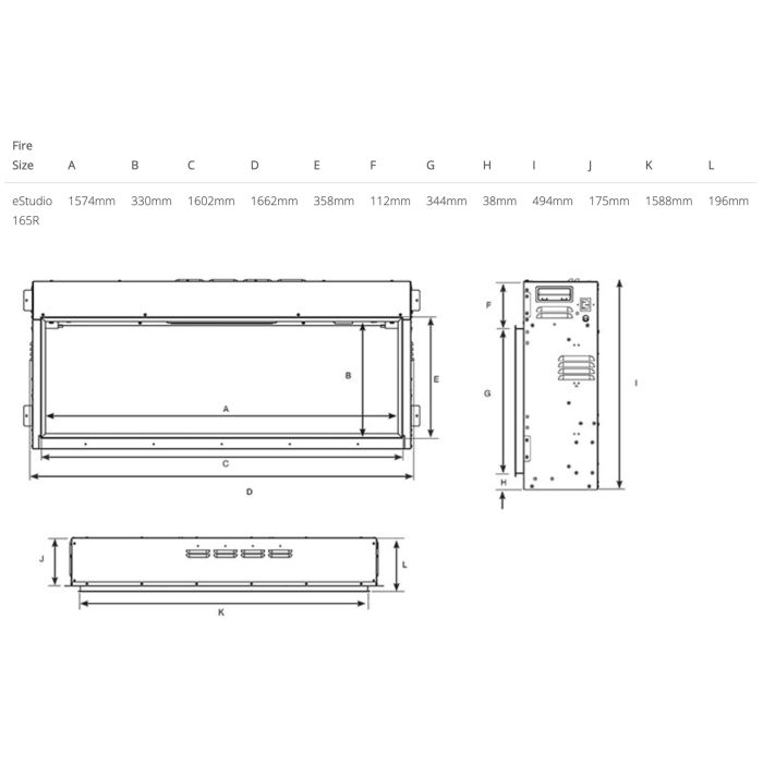 Gazco eStudio 165R Inset Electric Fire