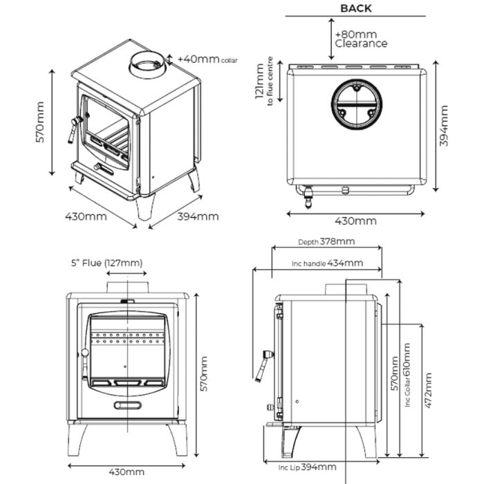 F2 Fires Accona Wood Burning/ Multifuel Stove
