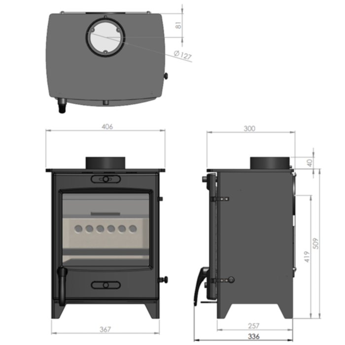 Fireline FQ5 Multifuel Stove with Modern Door