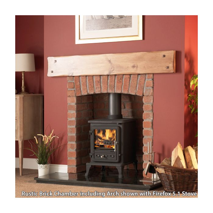 Gallery Rustic Brick Including Arch 4 Piece Fireplace Chamber Panels