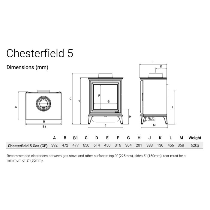 Gazco Chesterfield 5 Conventional Gas Stove