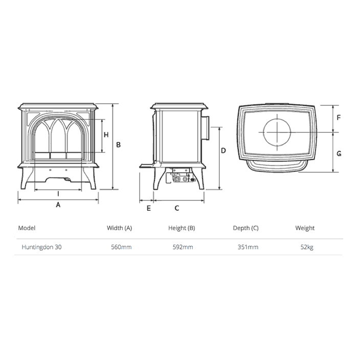 Gazco Huntingdon 30 Electric Stove with Clear Door