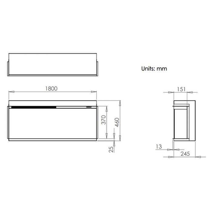 Charlton & Jenrick Go Eco MW 180 Electric Media Wall Fire
