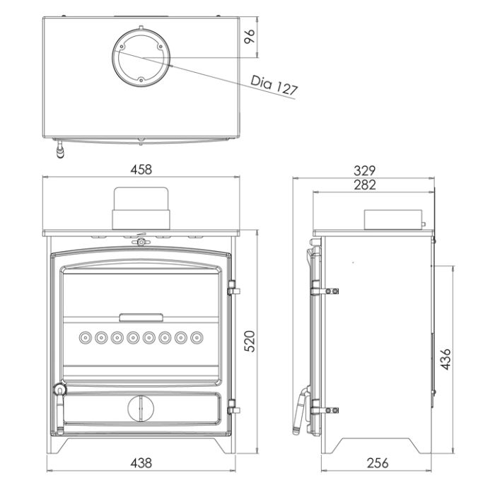 Go Eco 5kW Wide Eco Design Ready Wide Multi-Fuel / Wood Burning Stove