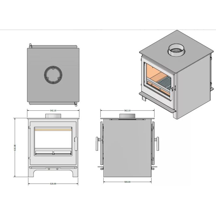 Brightwell 900 Double Sided Stove 9kW