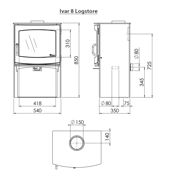 Dik Geurts Ivar 8 Multifuel/ Woodburning Stove