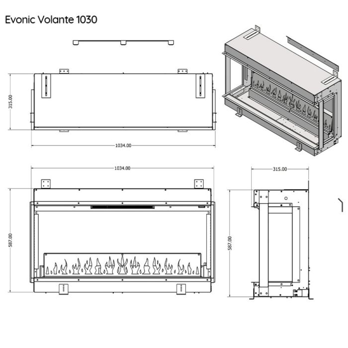 Evonic Volante 1000 Electric Fire
