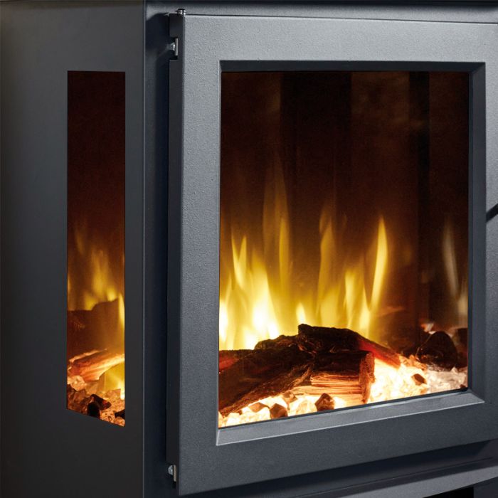 Firetti Fires Naples with Log Store Electric Stove