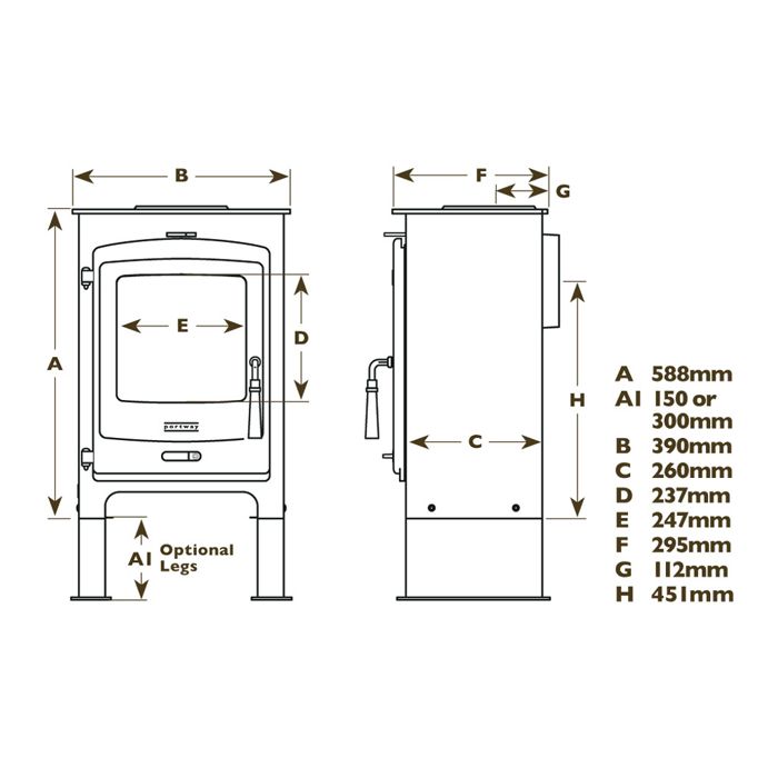 Portway P1 Contemporary Multi-Fuel Stove