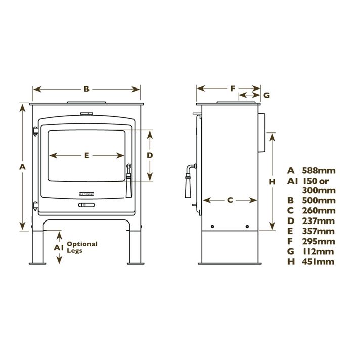 Portway P2 Contemporary Multi-Fuel Stove