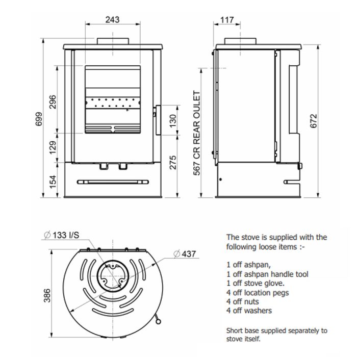 Portway PB1000 Low Base Multi-Fuel Stove