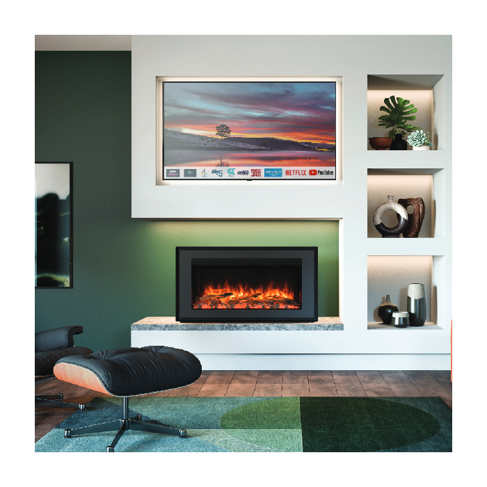 Gazco Liberty 85 Electric Stove - Black Front