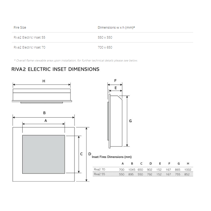 Gazco Riva2 55R Inset Electric Fire