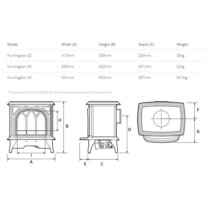 Gazco Huntingdon 30 Electric Stove with Tracery Door