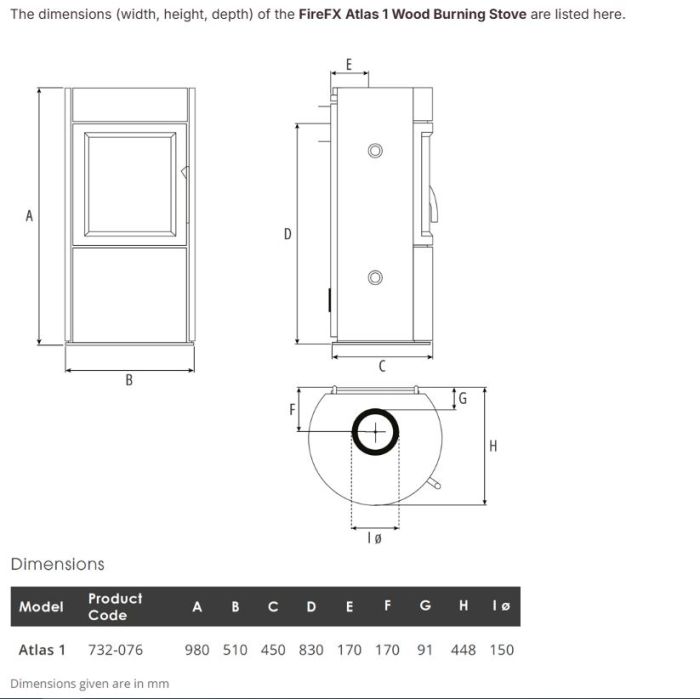 FireFX Atlas 1 Wood Burning Stove