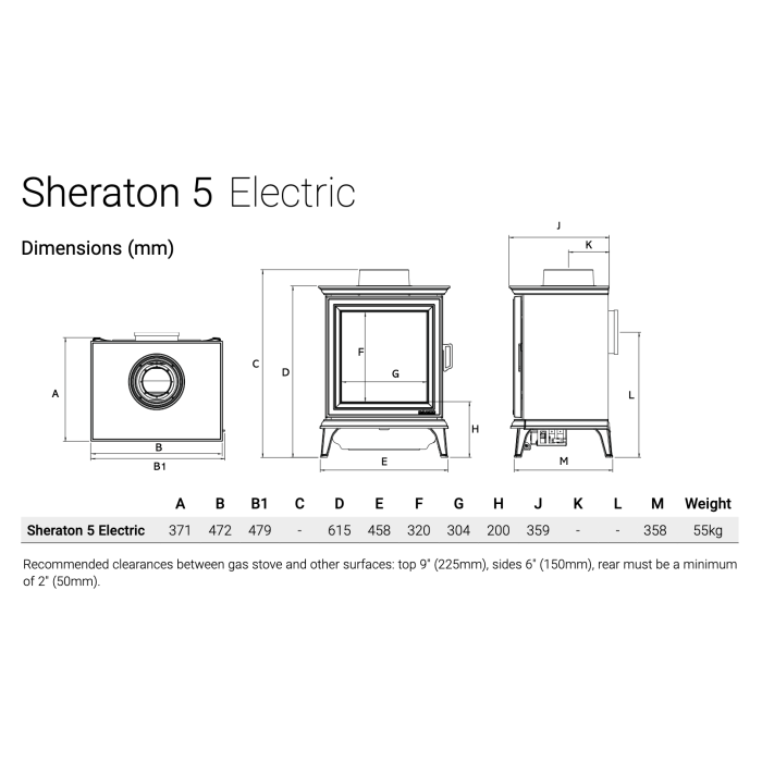 Gazco Sheraton 5 Electric Stove