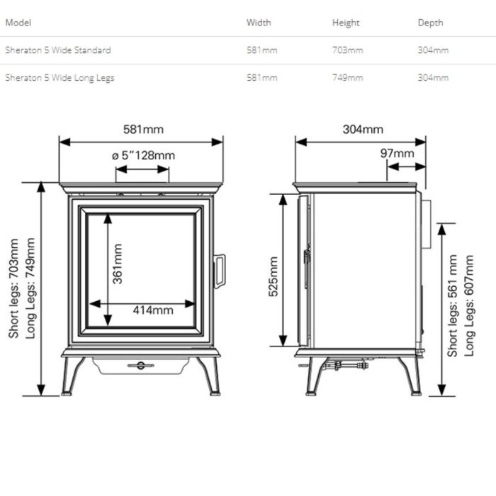 Stovax Sheraton 5 Wide Multifuel Eco Stove