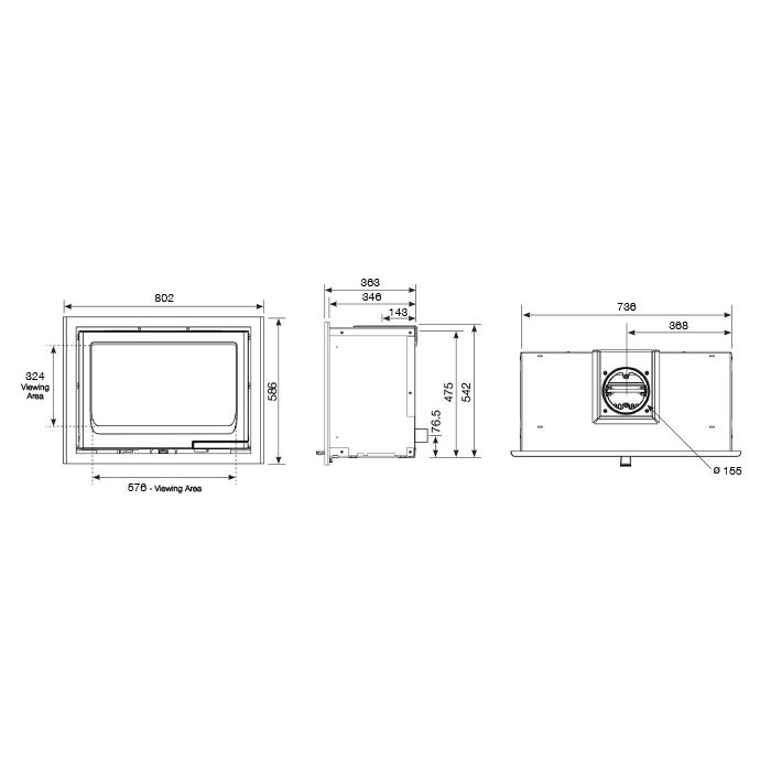 Stovax Vogue 700 Inset Wood Burning Cassette Fire