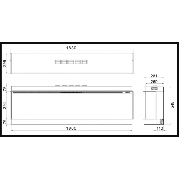 VISION E-LINE SOLUS VS180 LED ELECTRIC FIRE