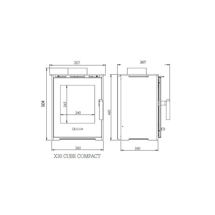 Bohemia X30 Cube Wood Burning / Multifuel Ecodesign Stove