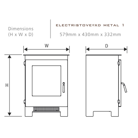 Celsi CESSMDRE-ERP Electristove XD Metal 1 Stove