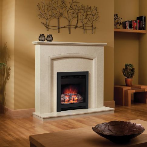 Be Modern 13371X Athena 16 Inch Log Electric Fire - Black 3 Sided