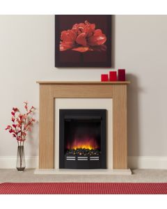 FLARE Collection By Be Modern Colston Eco Electric Fireplace - Natural Oak/Marfil Cream