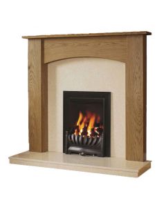 FLARE Collection By Be Modern Darwin 48 Inch Surround W/ Marble Fireplace - Natural Oak/Marfil