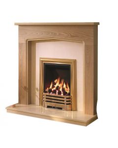 FLARE Collection By Be Modern Tudor 48 Inch Surround W/ Marble Fireplace - Natural Oak/Manila