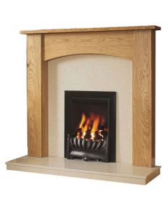 FLARE Collection By Be Modern Darwin 48 Inch Surround W/ Marble Fireplace - Golden Oak/Marfil