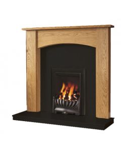 FLARE Collection By Be Modern Darwin 48 Inch Surround W/ Marble Fireplace - Golden Oak/Black Granite