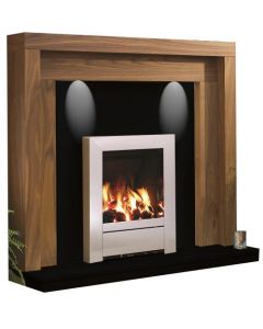 FLARE Collection By Be Modern Kansas Natural Oak Finish Surround with Black Granite Back Panel and Hearth