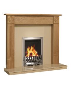 FLARE Collection By Be Modern Lewiston 48 Inch Surround W/ Marble Fireplace - Natural Oak/Marfil