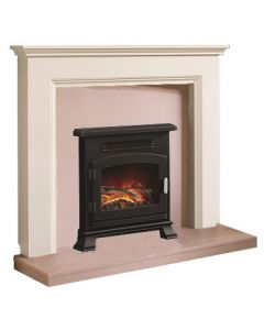 Be Modern Westerdale Soft White Finish Surround with Back Panel and Hearth