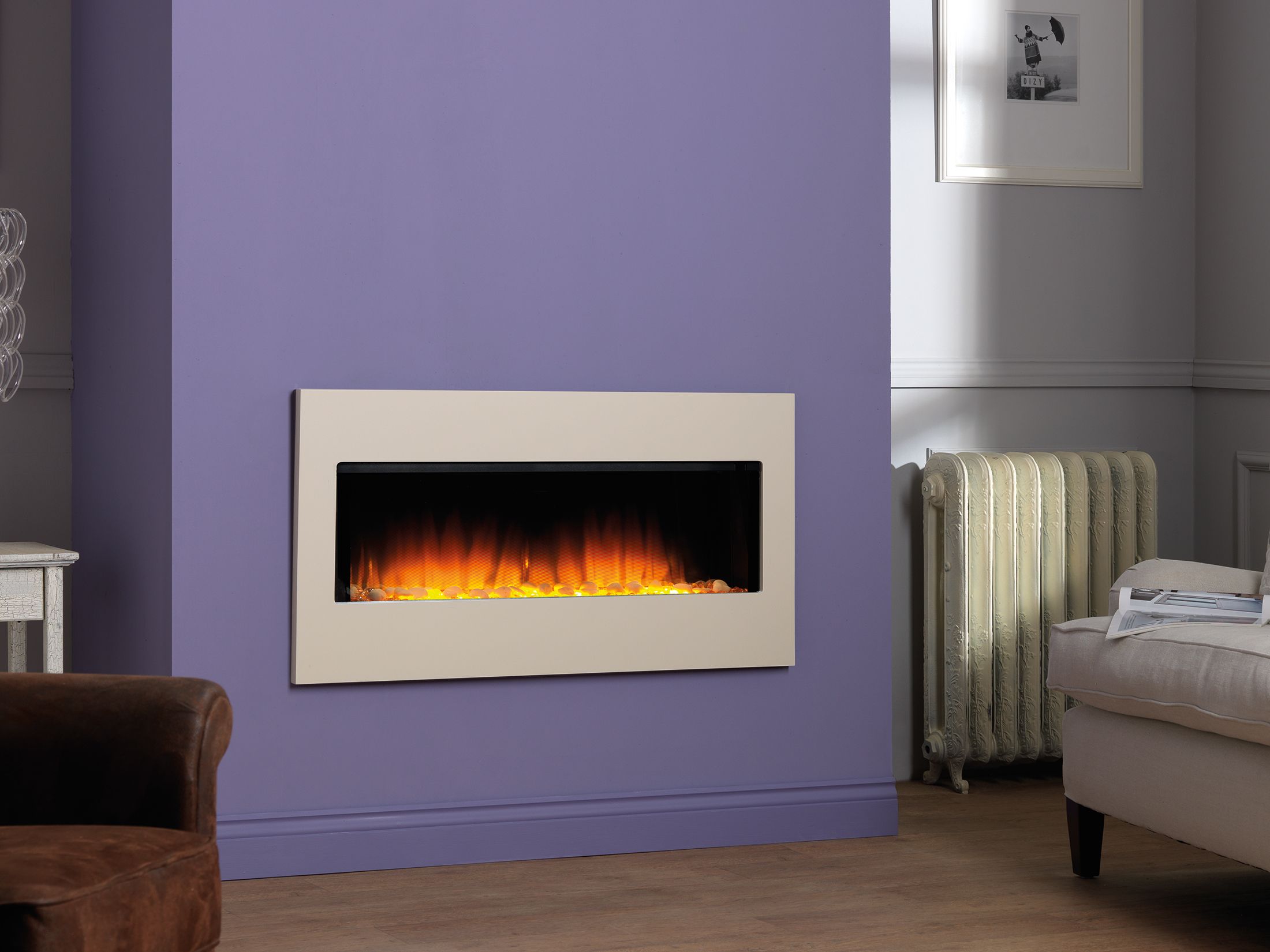 Flamerite Essence Omni Glide Hole In The Wall Electric Fire Cream